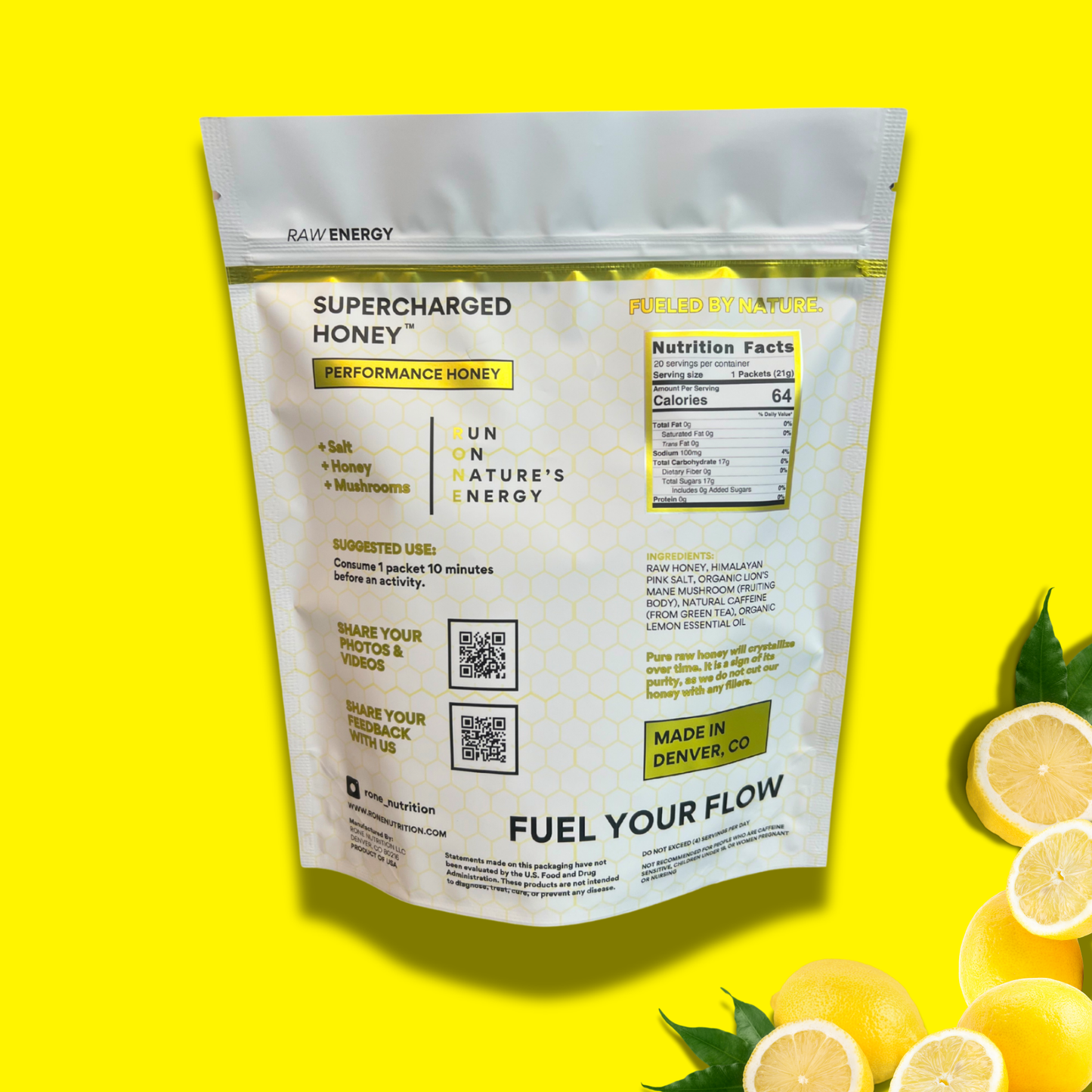 Caffeine-Free - Lemon - SuperCharged Honey (20-Pack)