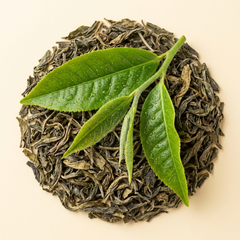 Green tea leaves