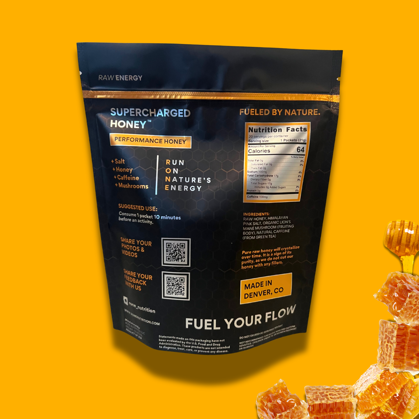 100mg Caffeine - Classic - SuperCharged Honey (20-Pack)