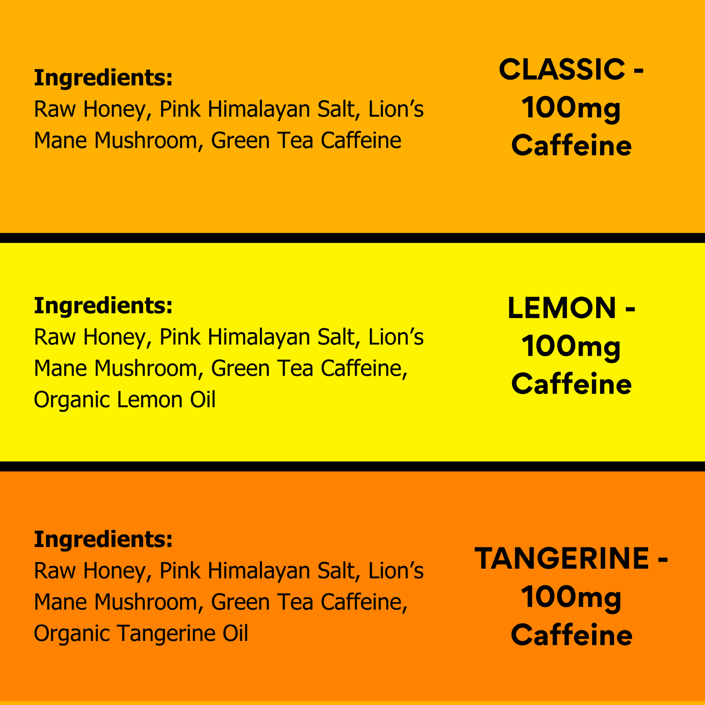 VARIETY PACK - 100mg Caffeine - SuperCharged Honey (20-Pack)