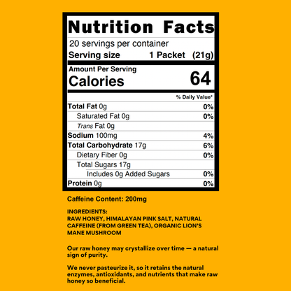 200mg Caffeine - Classic - SuperCharged Honey (20-Pack)