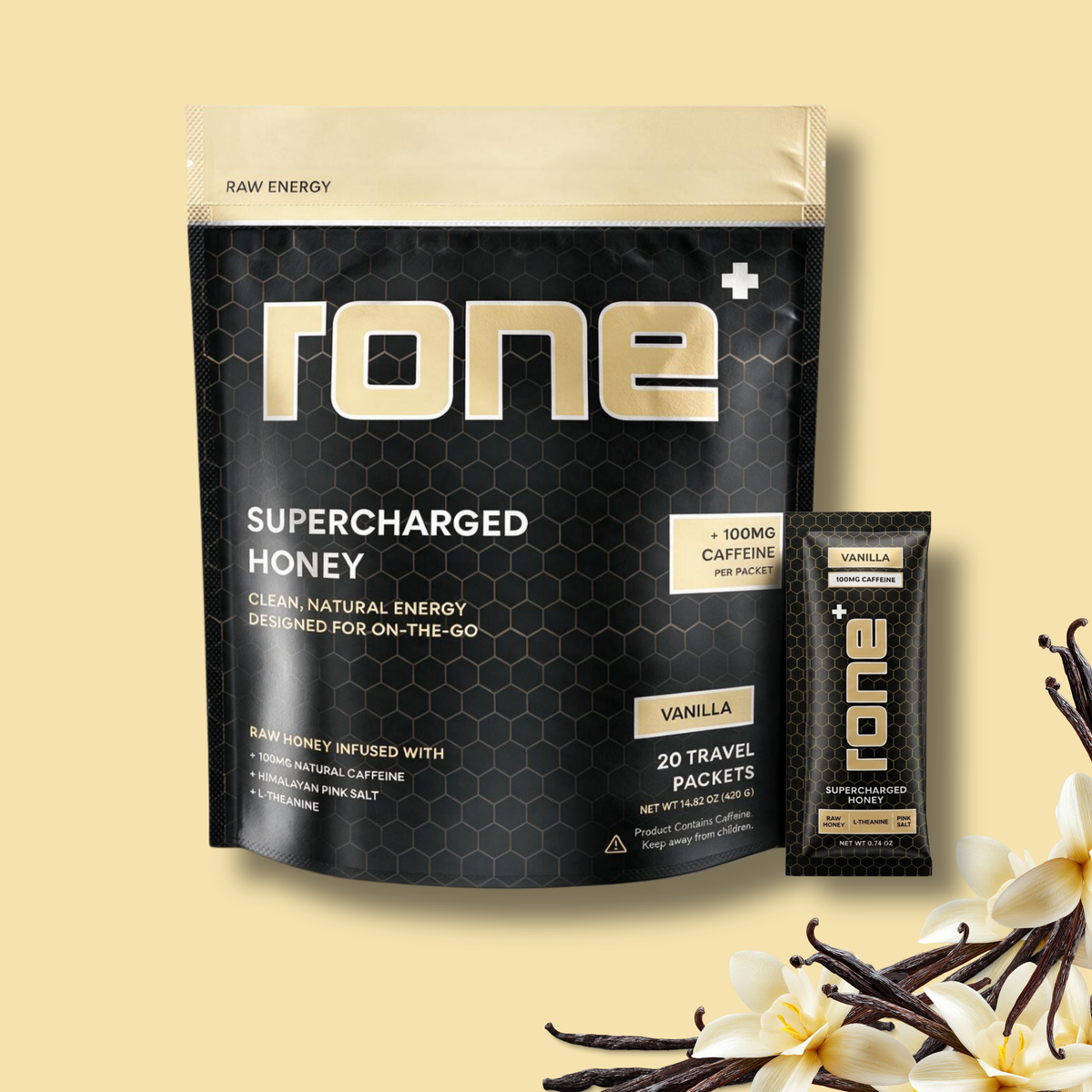 100mg Caffeine - Vanilla - SuperCharged Honey (20-Pack)