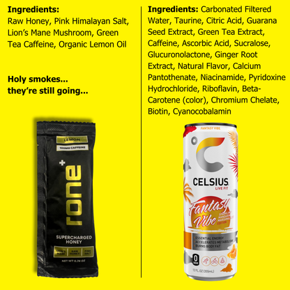100mg Caffeine - Lemon - SuperCharged Honey (20-Pack)