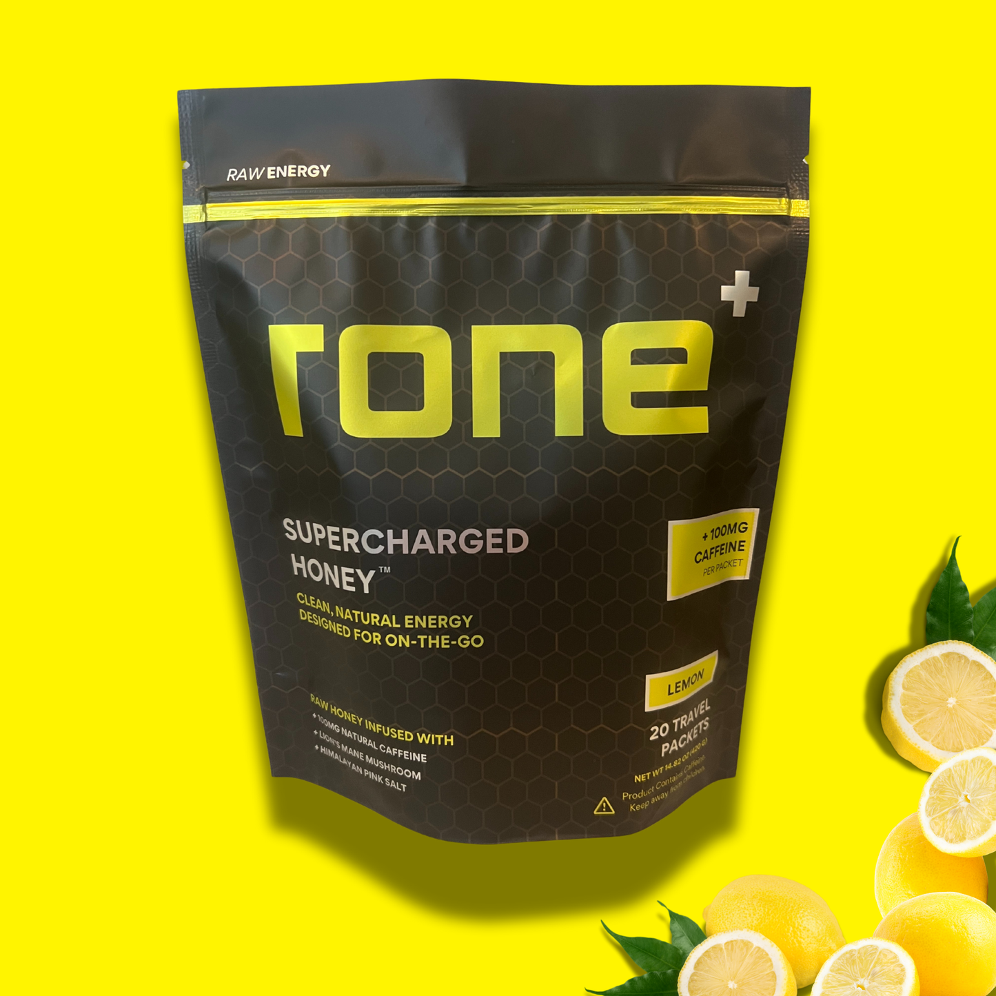 100mg Caffeine - Lemon - SuperCharged Honey (20-Pack)