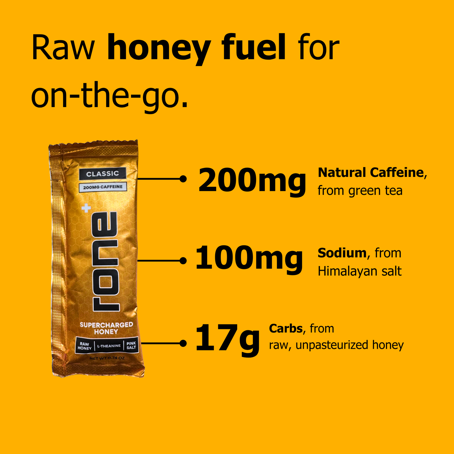 200mg Caffeine - Classic - SuperCharged Honey (20-Pack)